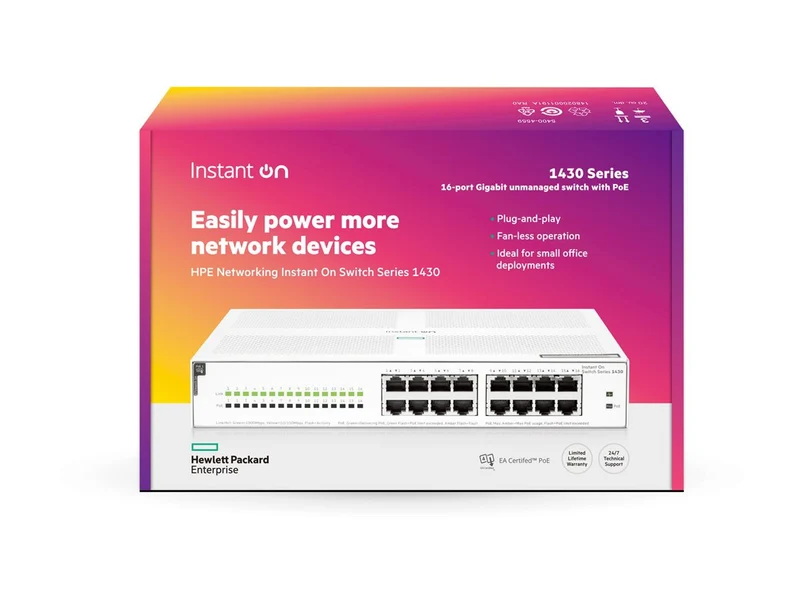 Switch de Red HPE Networking Instant On 1430 16G Class4 PoE 124W Switch