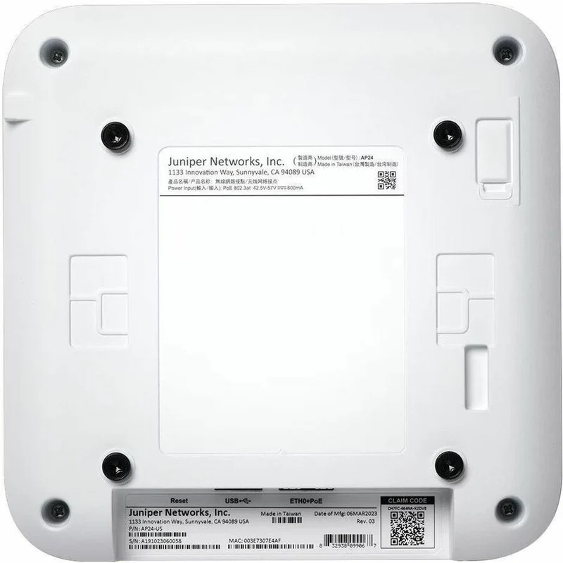 Access Point Mist AP24 Tri Band Wi-Fi 6E IEEE 802.11 a/b/g/n/ac/ax 4.08 Gbit/s Wireless Access Point