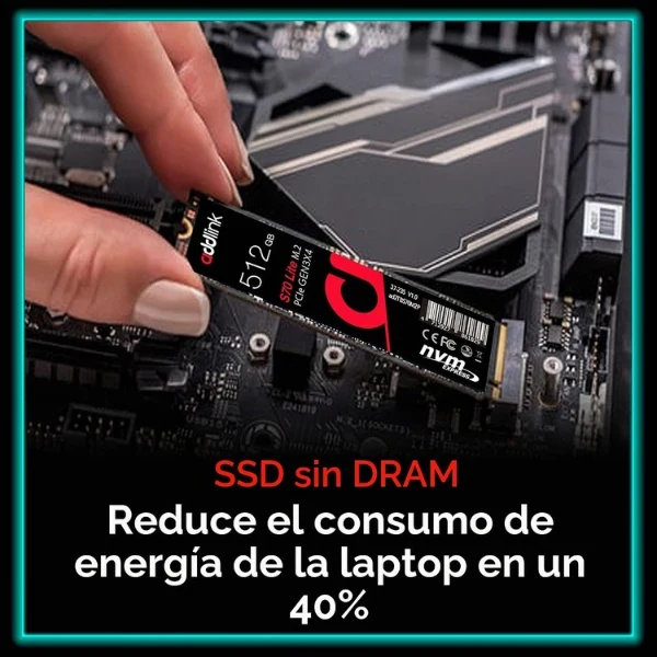 Disco Duro SSD Addlink S70 Lite 512GB 3D TLC NAND PCIe Gen 3.0x4 NVMe M.2 - AD512GBS70LTM2P