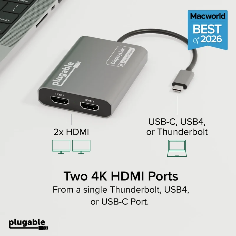 Pantalla Comercial Plugable USB C to HDMI Adapter 4K