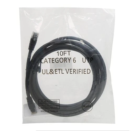 Cables de Red PPA 10 Ft. CAT 6 Snagless Ethernet Cable Negro