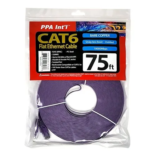 Cables de Red PPA 75 Ft. CAT 6 Snagless Morado