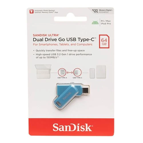Memoria USB Sandisk 64GB Dual Drive Go SuperSpeed+ USB 3.1 (Gen 1) Flash Drive