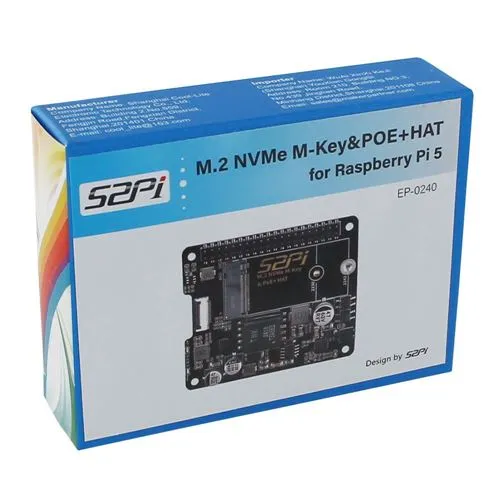 HAT PoE+ 52Pi con M.2 NVMe M-Key para Raspberry Pi 5