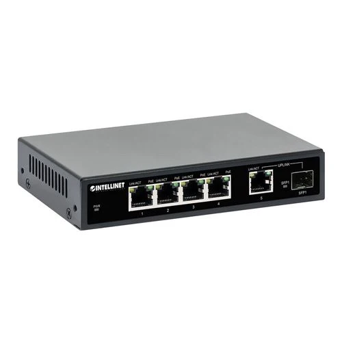 Switch de Red Intellinet 5-Port Gigabit Ethernet PoE+ Switch
