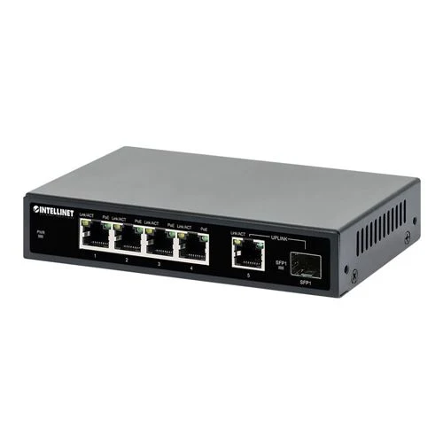 Switch de Red Intellinet 5-Port Gigabit Ethernet PoE+ Switch