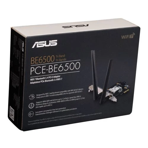 Adaptador WiFi Red ASUS PCE-BE6500 Tri-Band WiFi 7 PCIe WiFi and Bluetooth Adapter