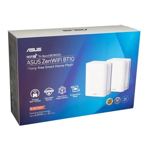 Mesh WiFi ASUS BT10 BE18000 WiFi 7 Tri-Band Whole Home Mesh system Blanco