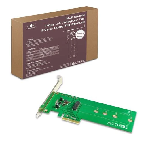 Disco SSD Vantec M.2 NVMe PCIe x4 Adapter (Extra Long 110 Module)