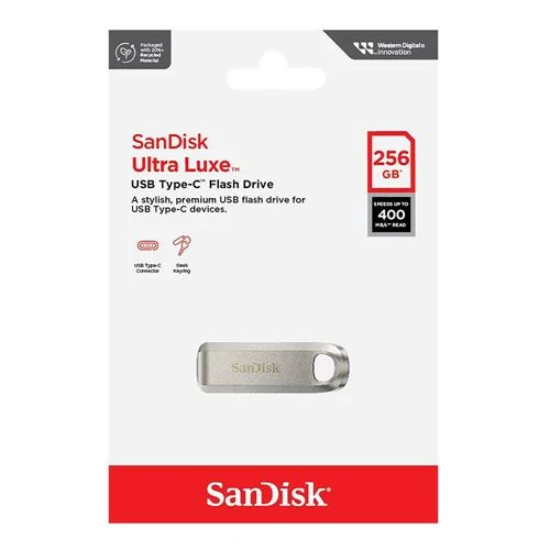 Memoria USB Sandisk 256GB Ultra Luxe Type-C SuperSpeed+ USB 3.2 (Gen 1) Flash Drive Plata