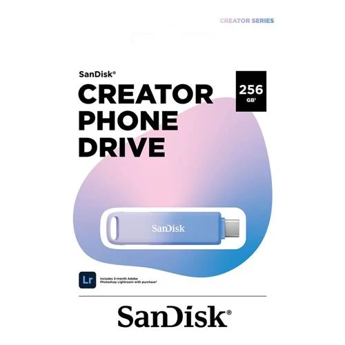 Memoria USB Sandisk 256GB Creator Series Phone Drive USB Type-C / Lightning Thumb Drive Azul