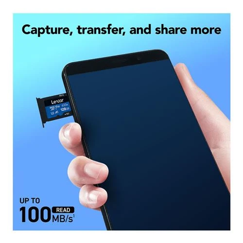 Tarjeta de Memoria Lexar 128GB BLUE Series 633x microSDHC/microSDXC UHS-I Class 10 U3 V30 Flash Memory Card Azul
