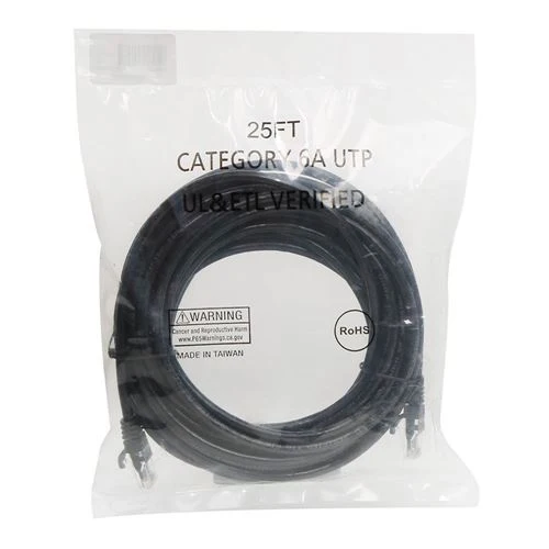 Cables de Red PPA 25 Ft. CAT 6 Snagless Ethernet Cable Negro