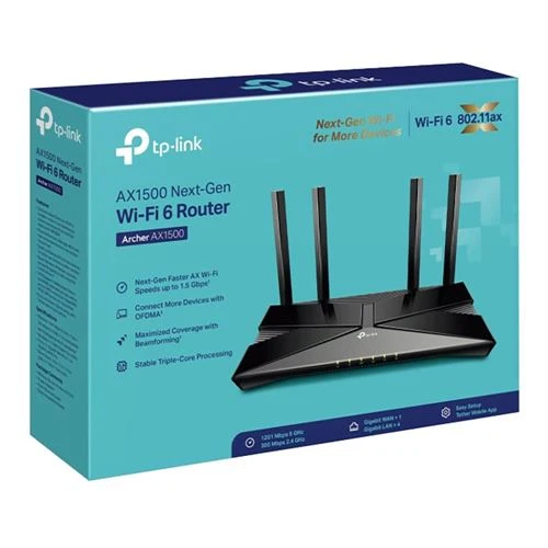 Router TP-LINK Archer AX1500 Wifi 6 Smart WiFi Router 4 Gigabit LAN Ports