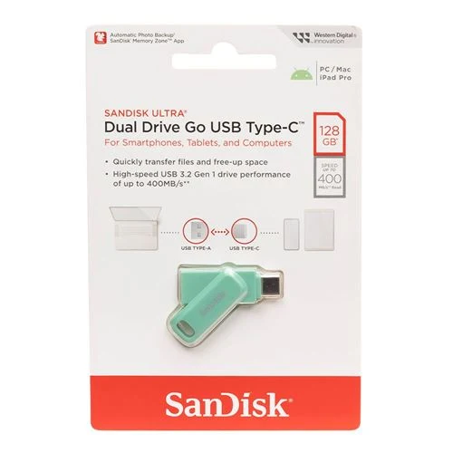 Memoria USB Sandisk 128GB Dual Drive Go SuperSpeed+ USB 3.1 (Gen 1) Flash Drive Verde