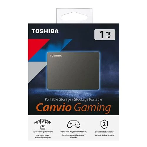 Disco Duro Toshiba Canvio Gaming 1TB USB 3.1 (Gen 1 Type-A) 2.5" Portable External Hard Drive Negro