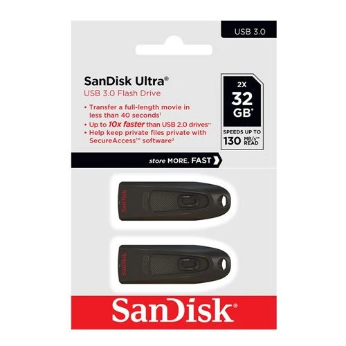 Memoria USB Sandisk 32GB Ultra SuperSpeed+ USB 3.1 (Gen 1) Flash Drive Negro