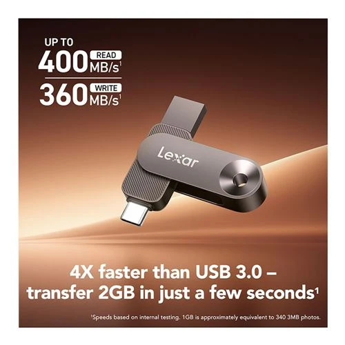 Memoria USB Lexar 256GB D500 Dual Drive USB 3.2 Gen 1 Flash Drive (USB-C / USB-A)