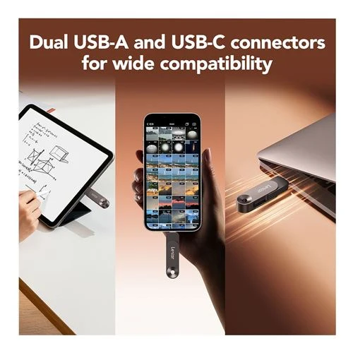 Memoria USB Lexar 256GB D500 Dual Drive USB 3.2 Gen 1 Flash Drive (USB-C / USB-A)