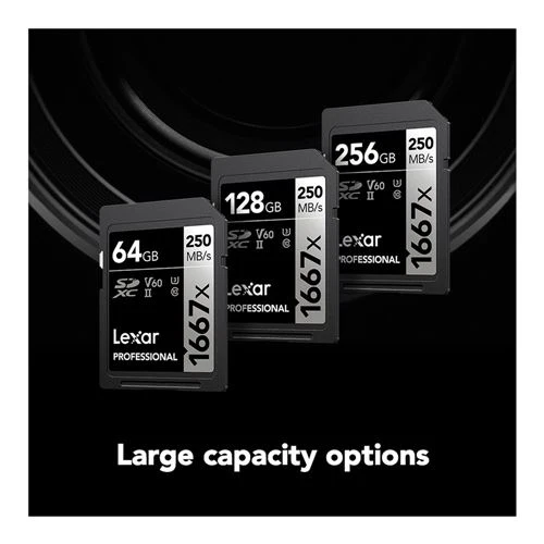 Tarjeta de Memoria Lexar 128GB Professional 1667x UHS-II SDXC SD Flash Memory Card