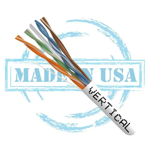Cables de Red Vertical Cable 166 Series Cat6 550MHz UTP 23AWG 8C Plenum Solid Bare Copper 1000ft Bulk Ethernet Cable Blanco