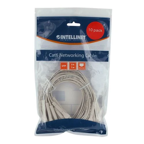 Cables de Red Intellinet Cat6 Stranded U/UTP FlexiBoot Slim Network Ethernet Cable Blanco