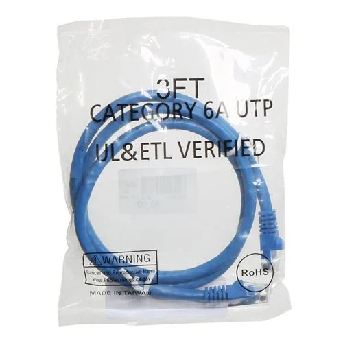 Cables de Red PPA 3 Ft. CAT 6a Ethernet Cable Azul