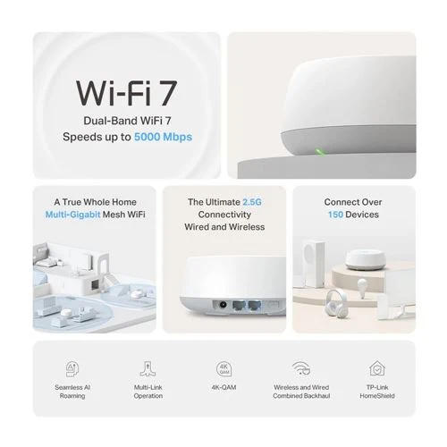 Mesh WiFi TP-LINK BE5000Whole Home Mesh WiFi 7 System (3-Pack)