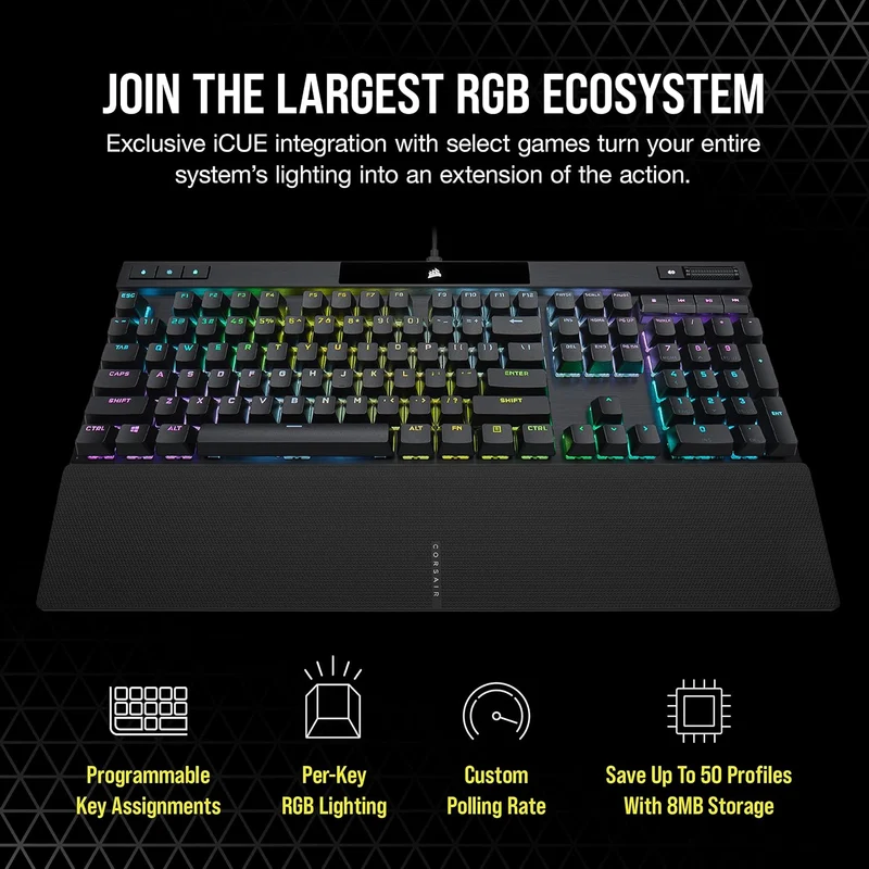 Teclado mecánico Corsair K70 RGB CHAMPION SERIES con cable - Cherry MX Brown