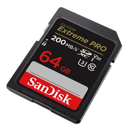 Tarjeta de Memoria Sandisk 64GB Extreme PRO SDXC Class 10 UHS-I V30 Flash Memory Card