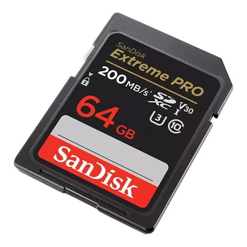 Tarjeta de Memoria Sandisk 64GB Extreme PRO SDXC Class 10 USH-I V30 Flash Memory Card