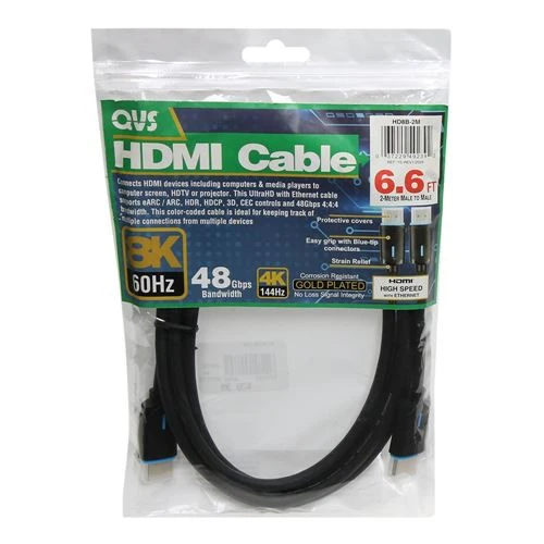 Cables de Red QVS Ultra High Speed HDMI UltraHD 8K Azul