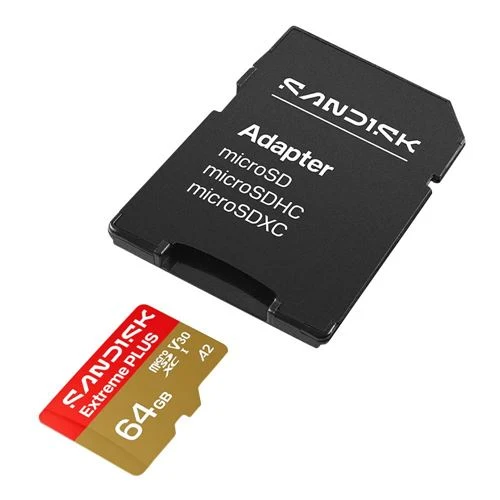 Tarjeta de Memoria Sandisk Extreme PLUS 64GB microSDXC Card UHS-I Flash Memory Card U3 V30 A2 Micro SD Card