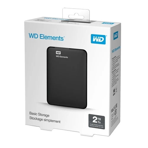Disco Duro WD Elements 2TB USB 3.1 (Gen 1 Type-A) 2.5" Portable External Hard Drive Negro