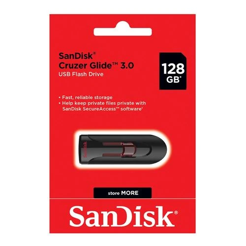 Memoria USB Sandisk 128GB Cruzer Glide SuperSpeed+ USB 3.1 (Gen1) Flash Drive Negro