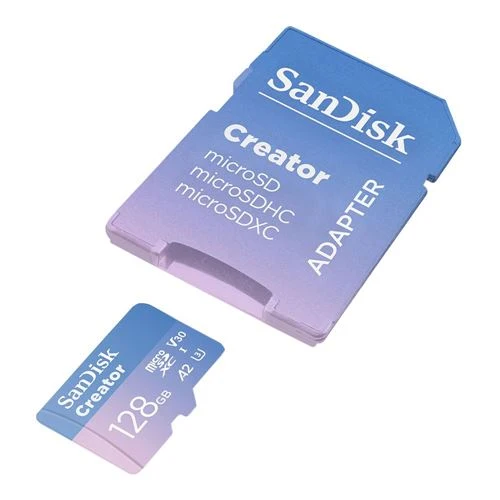 Tarjeta de Memoria Sandisk Creator Series 128GB microSDXC Class 10 UHS-I Flash Memory Card