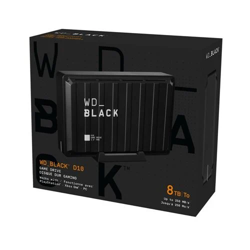 Disco Duro WD BLACK D10 Game Drive 8TB USB 3.2 (Gen 1 Type-A) 3.5" Hard Drive Negro