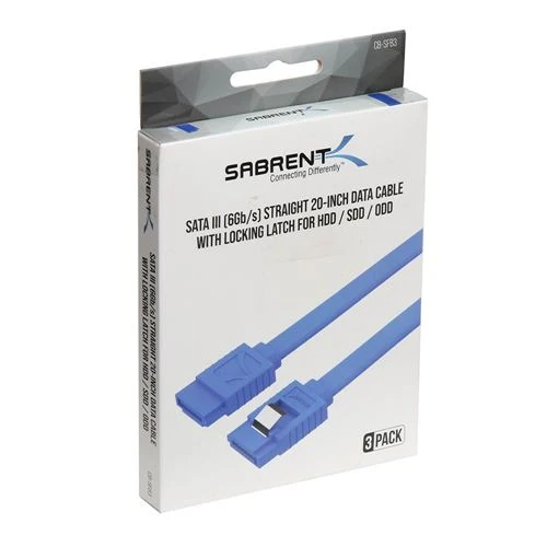 Cable de Datos SATA III Sabrent Recto Azul (6 Gbit/s)