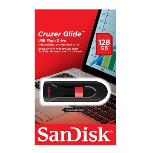 Memoria USB Sandisk 128GB Cruzer Glide USB 2.0 Flash Drive Negro