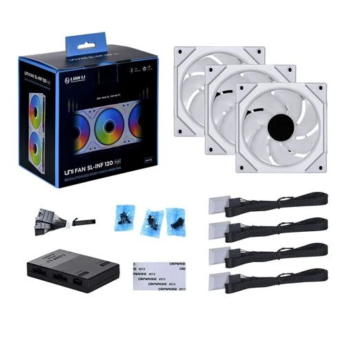 Fan Cooler Lian Li UNI FAN SL-INF FLEX Reverse Blade 120mm Fluid Dynamic Case Fan Blanco