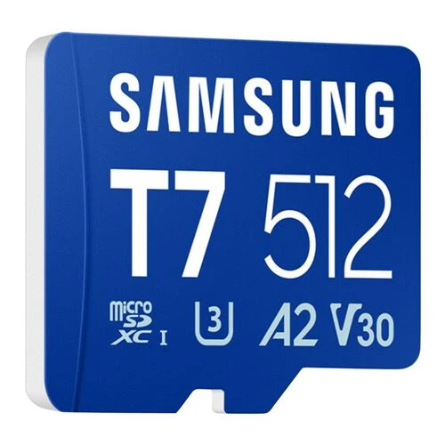 Tarjeta de Memoria Samsung T7 512GB microSDXC Card UHS-I Flash Memory Card Class 10 U3 V30 A2 Memory Card