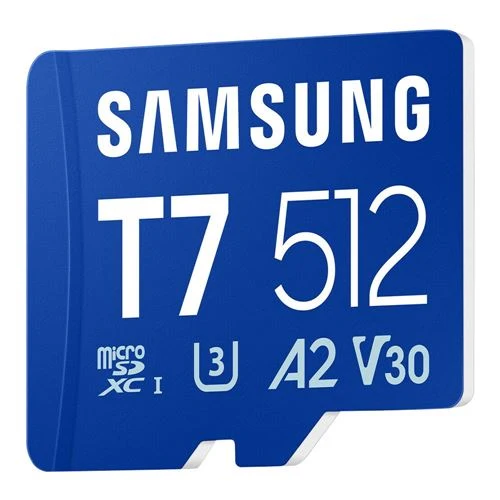 Tarjeta de Memoria Samsung T7 512GB microSDXC Card UHS-I Flash Memory Card Class 10 U3 V30 A2 Memory Card