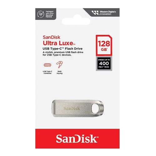 Memoria USB Sandisk 128GB Ultra Luxe Type-C SuperSpeed+ USB 3.2 (Gen 1) Flash Drive Plata