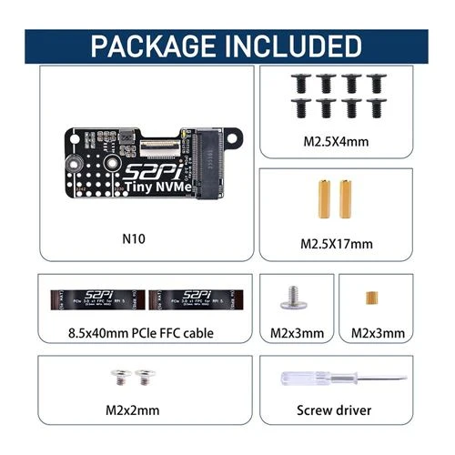 Placa PCIe 52Pi N10 Tiny M.2 Key-M NVMe para Raspberry Pi 5