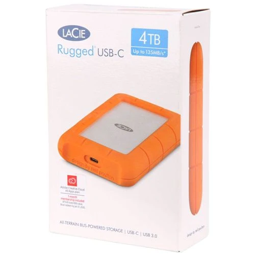 Disco Duro LaCie Rugged USB-C 4TB External Hard Drive