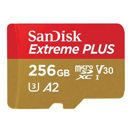 Tarjeta de Memoria Sandisk 256GB Extreme PLUS microSDXC Class 10 A2 UHS-3 V30 Flash Memory Card