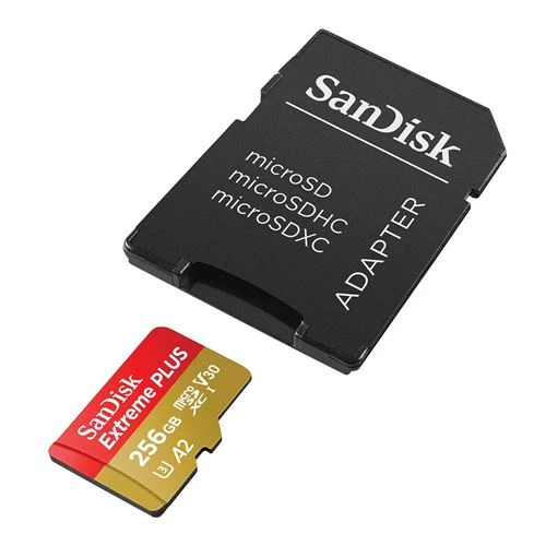 Tarjeta de Memoria Sandisk 256GB Extreme PLUS microSDXC Class 10 A2 UHS-3 V30 Flash Memory Card