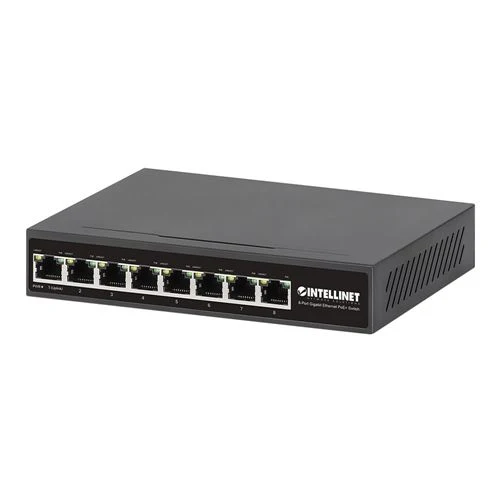 Switch de Red Intellinet 8-Port Gigabit Ethernet Unmanaged PoE+ Switch