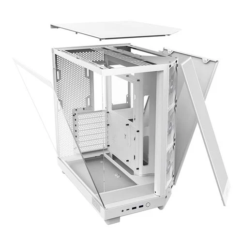 Case NZXT H6 Flow RGB Tempered Glass ATX Mid-Tower Computer Case Blanco