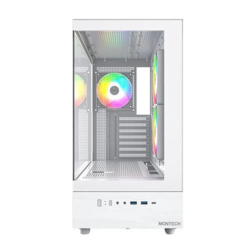 Case Montech XR Tempered Glass ATX Mid-Tower Computer Case Blanco